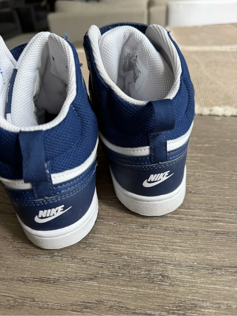 Nike Kids Navy & White High-Top Sneakers 3Y